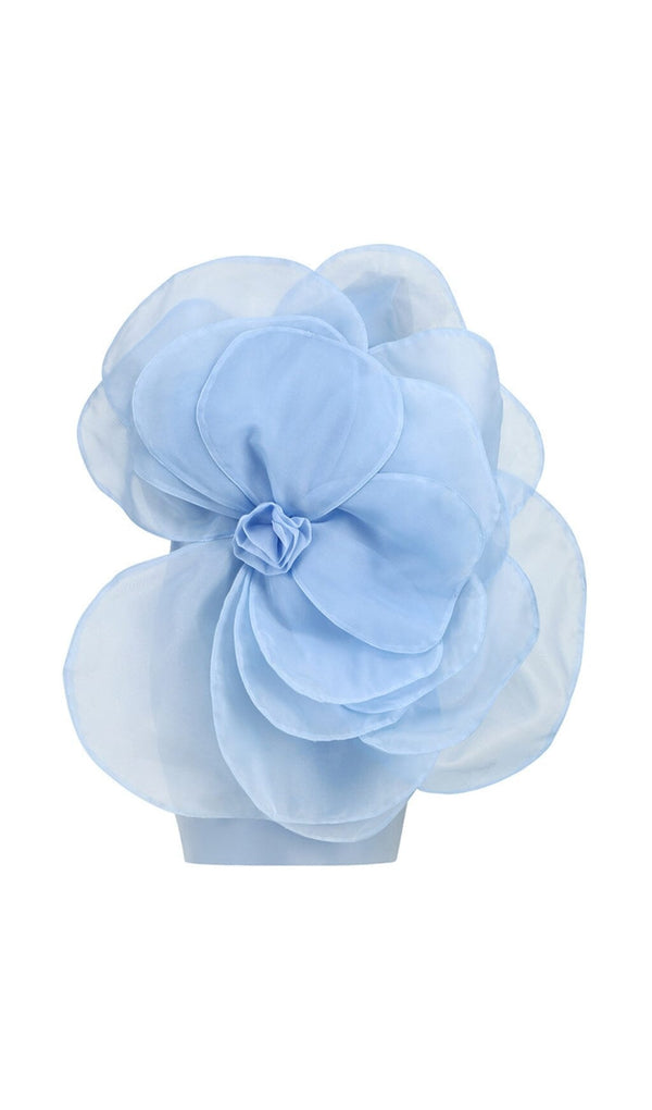 ONE SHOULDER FLOWER MINI DRESS IN BLUE