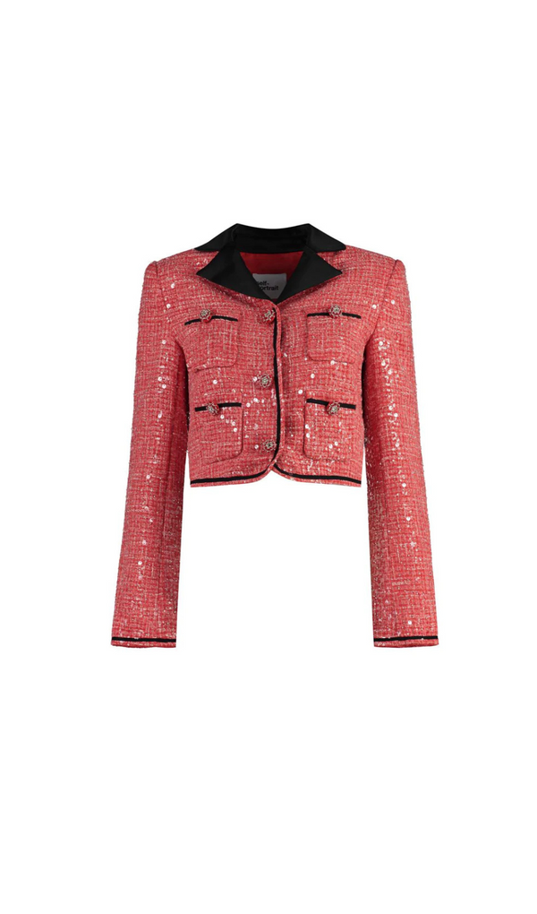 RED BOUCLE JACKET