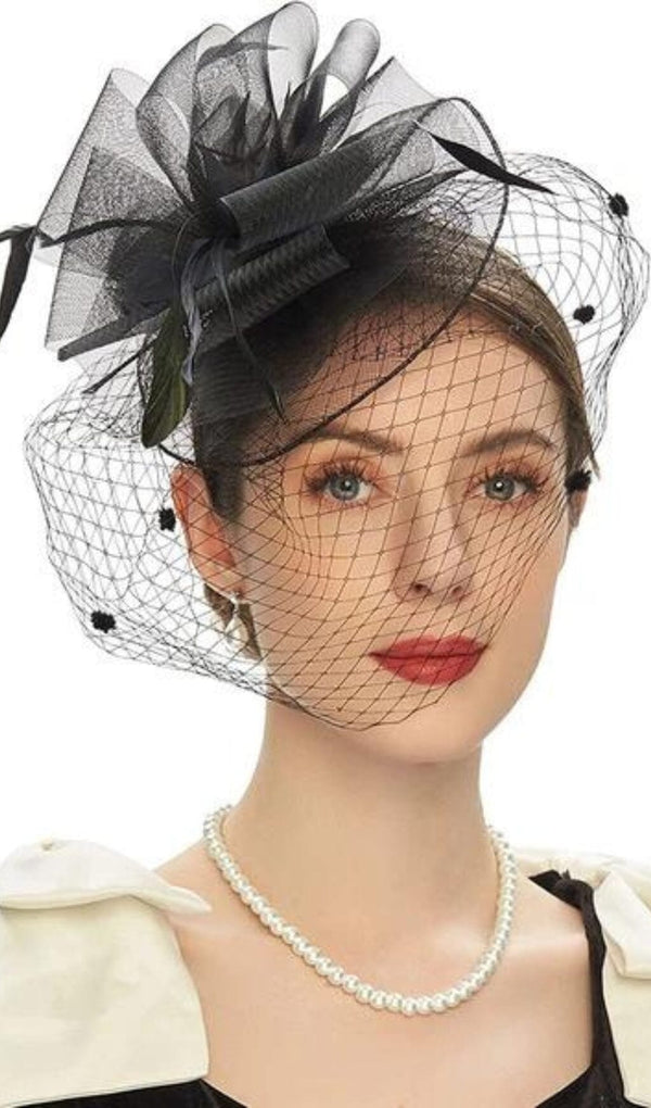 COCKTAIL HATS MESH HATS WITH VEIL