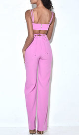 BANDAGE CUT OUT JUMPSUIT IN PINK