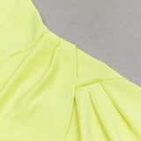 SATIN CUT OUT V NECK MIDI DRESS IN YELLOW