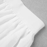 BANDAGE HALTER IRREGULAR MAXI DRESS IN WHITE