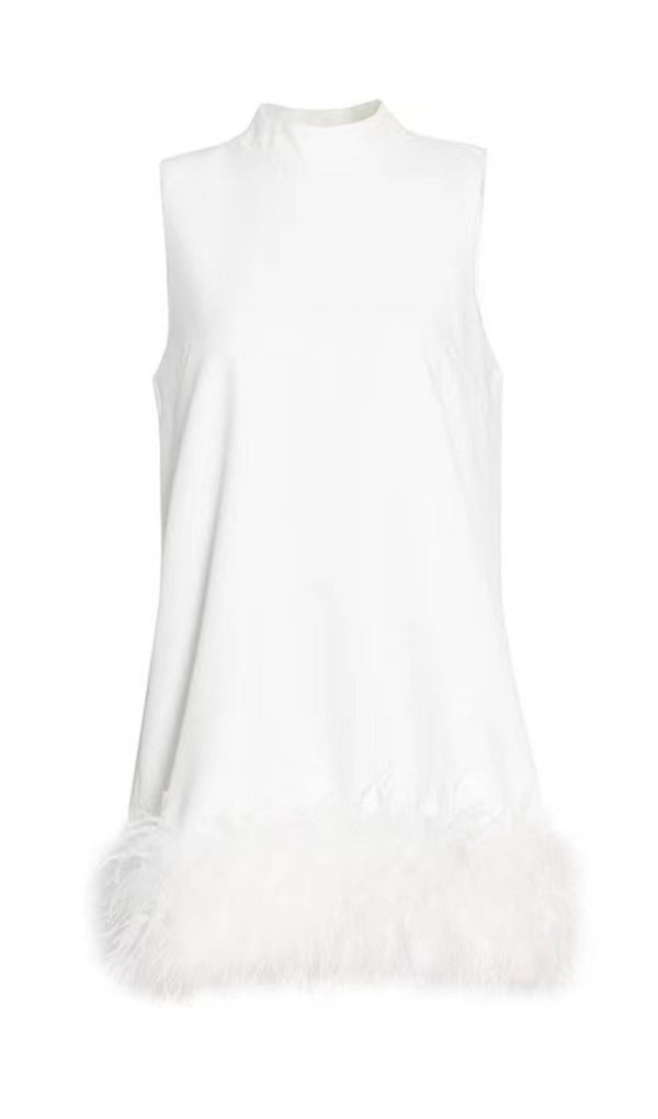FEATHER MINI DRESS IN WHITE Dresses styleofcb XS WHITE 
