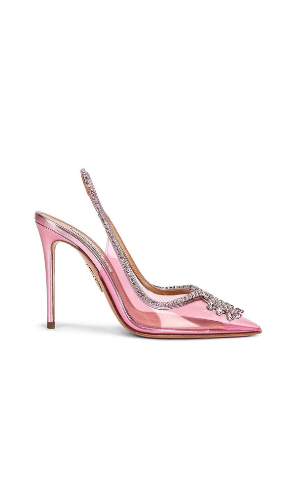 CRYSTAL CUTOUT EMBELLISHED PUMPS IN PINK Shoes styleofcb 