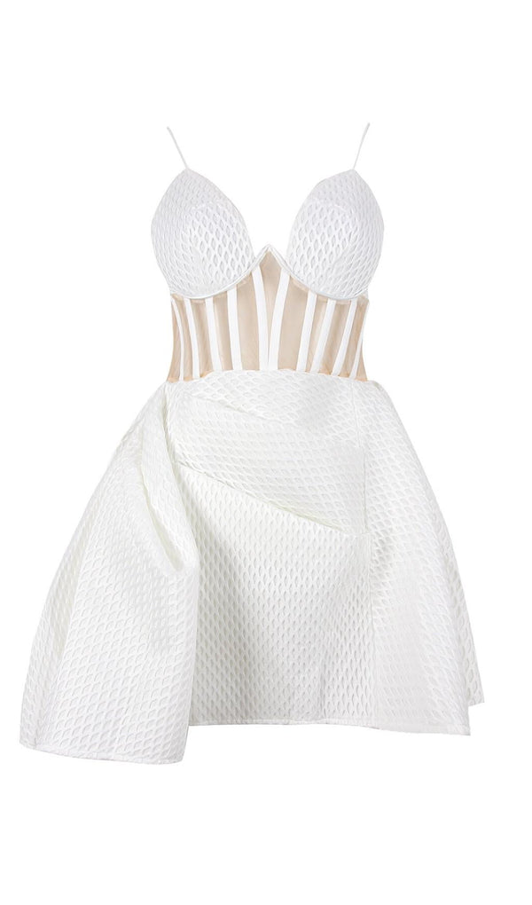 CORSET UMBRELLA SHAPED MINI DRESS Dresses styleofcb XS WHITE 