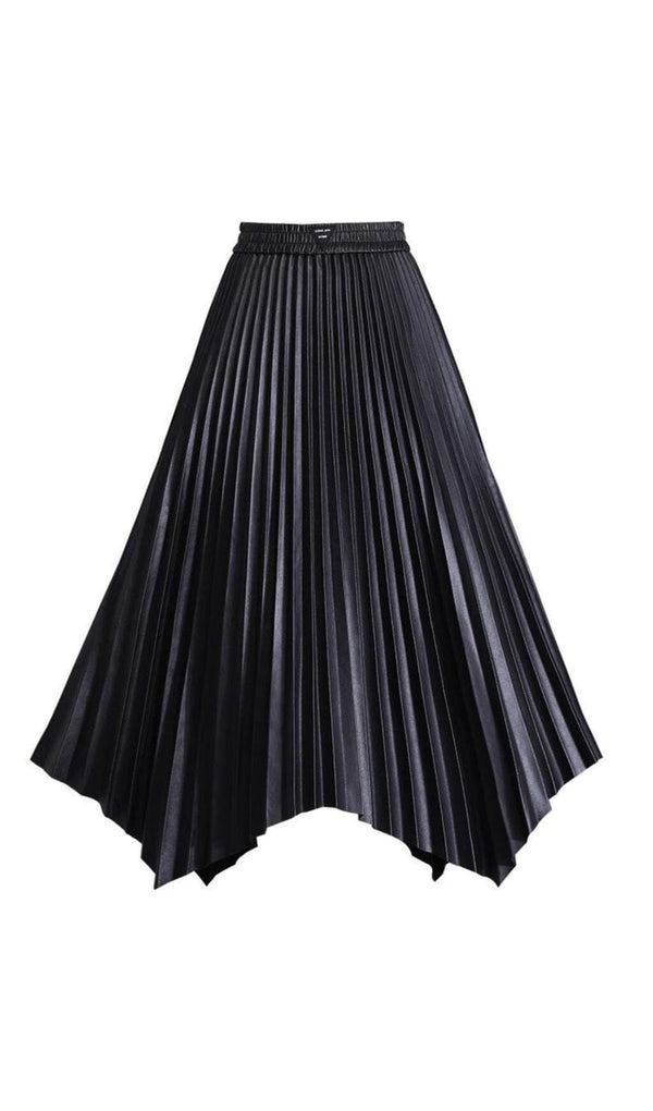 LEATHER PLEATED SKIRT IN BLACK Skirts sis label 