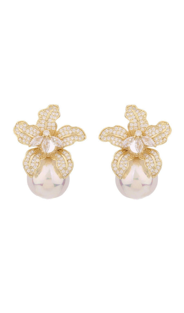 LILY GOLD PEARL EARRINGS