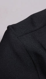IRREGULAR LACE-UP SLIT DRESS IN BLACK