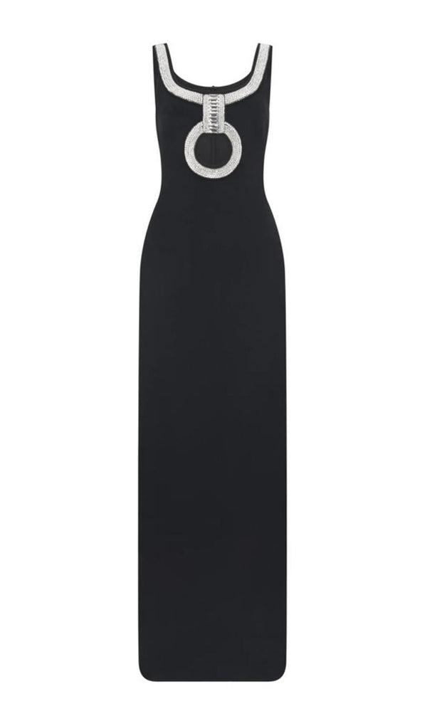 CUT OUT BANDAGE MAXI DRESS IN BLACK
