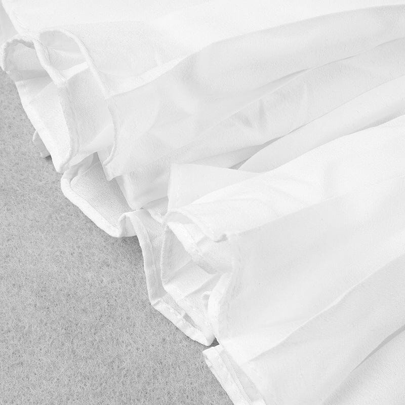 BANDAGE HALTER IRREGULAR MAXI DRESS IN WHITE