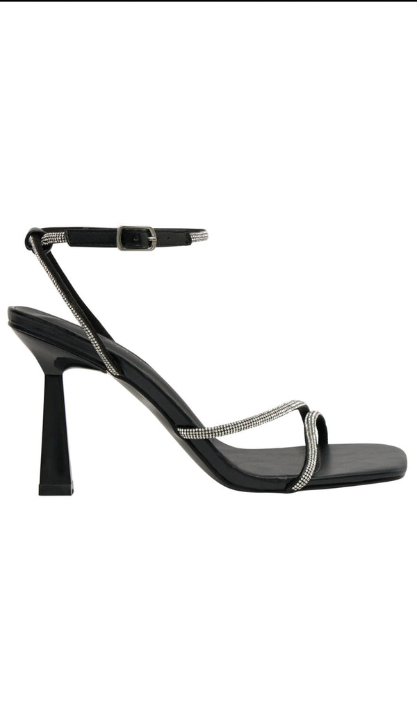 Caitlin Diamante Rope Heels - Black Shoes styleofcb 