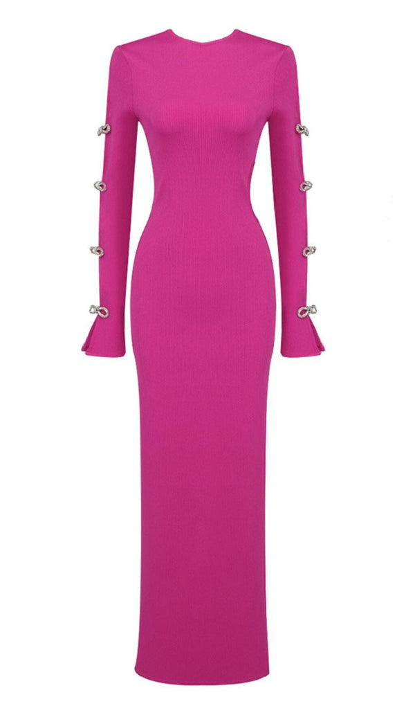 BANDAGE CUT OUT MAXI DRESS IN PINK