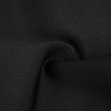 IRREGULAR BANDAGE MAXI DRESS IN BLACK