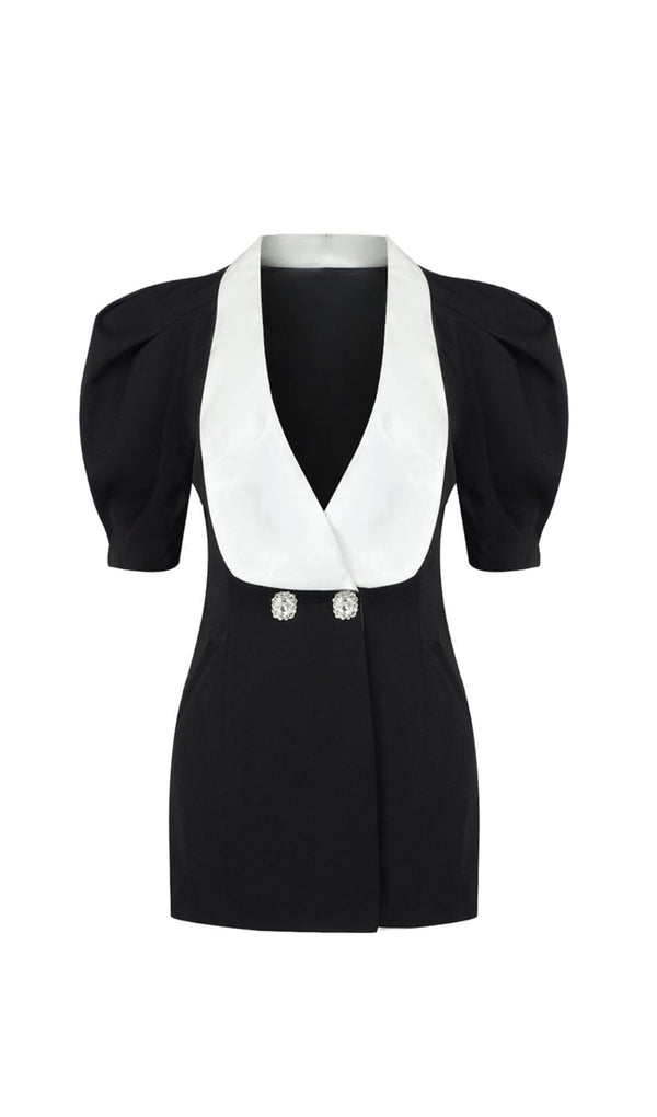 BOW CUT OUT JACKET DRESS IN BLACK DRESS STYLE OF CB 