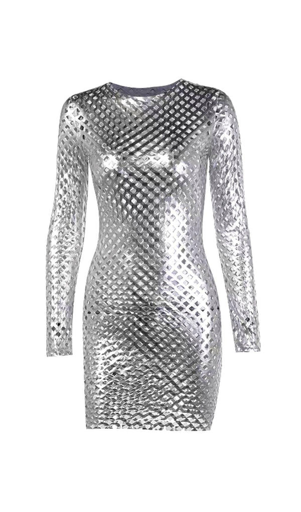 CUT OUT MINI VODYCON DRESS IN SLIVER Dresses styleofcb 