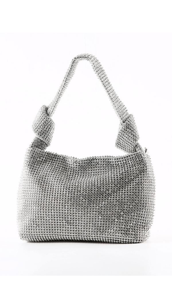 Diamond-studded dinner bag. styleofcb WHITE 