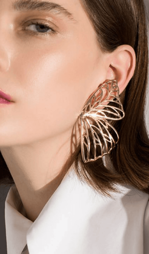 Hollow butterfly alloy earrings