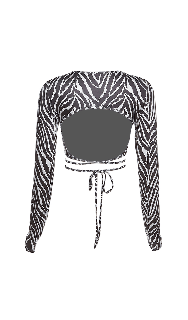 Lace-up zebra print halter top styleofcb 
