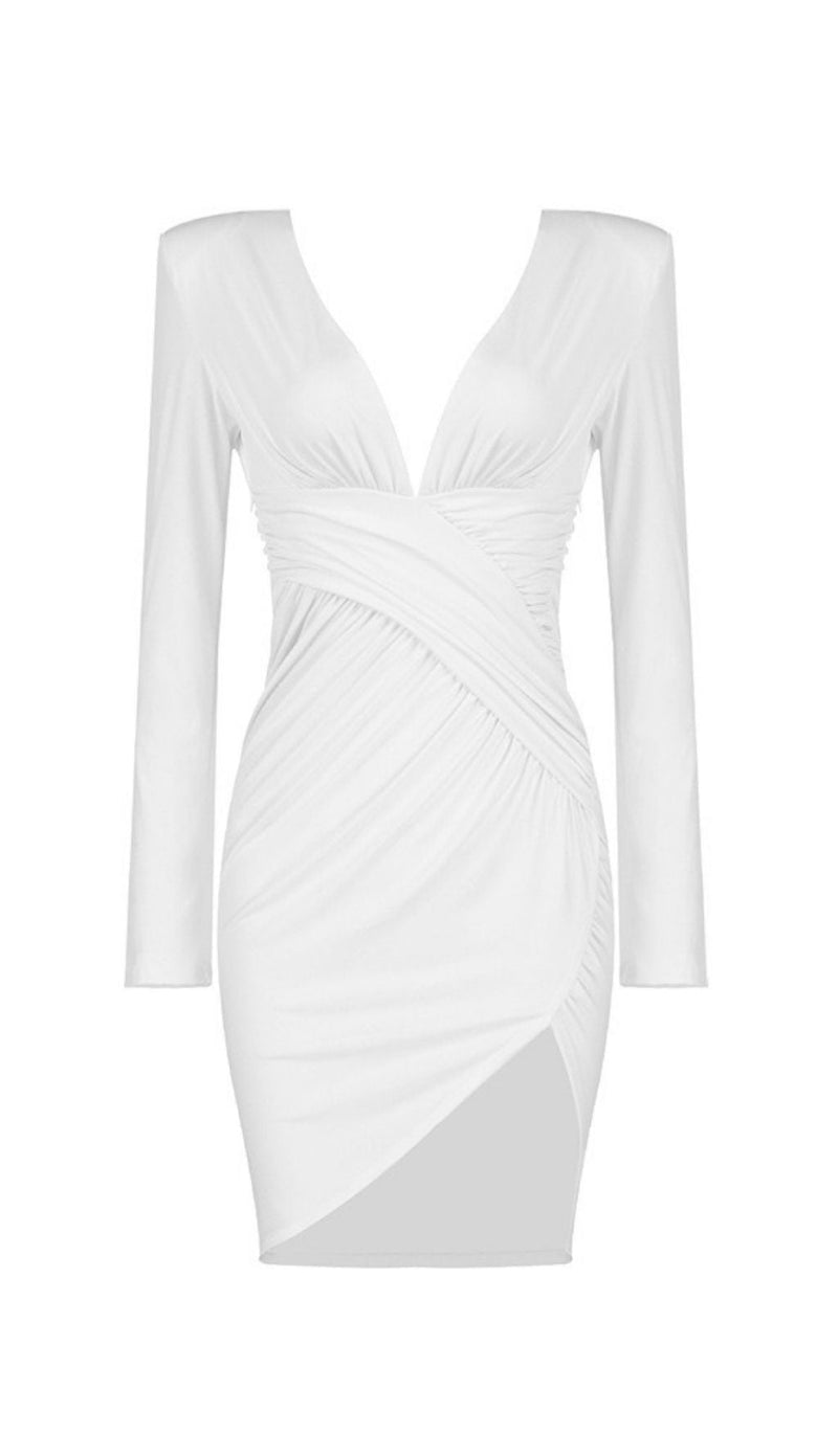 Long sleeve slim blazer dress styleofcb WHITE XS 