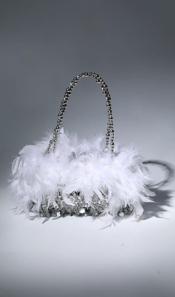 SEQUIN FEATHER SHOULDER BAG Bags Oh CICI 