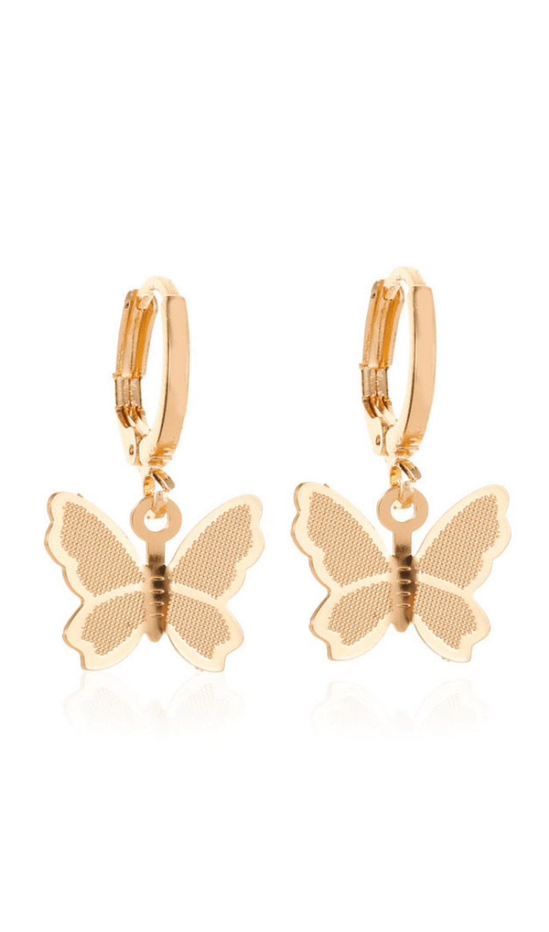 Metal Butterfly Tassel Pendant styleofcb GOLD Earings 