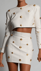 Navel leisure leather suit Dresses styleofcb WHITE S 