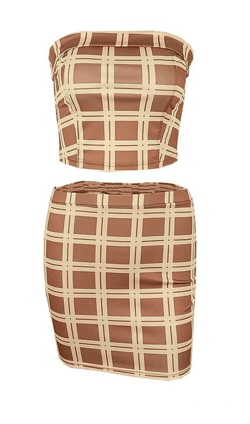 One-shoulder check dress Dresses styleofcb 