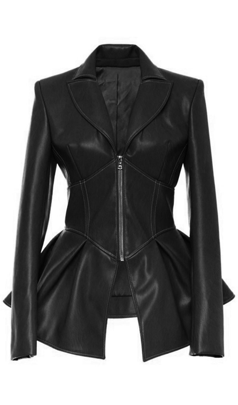 PU jacket leather coat styleofcb BLACK S 