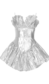 Pleated metallic gown styleofcb WHITE XS 