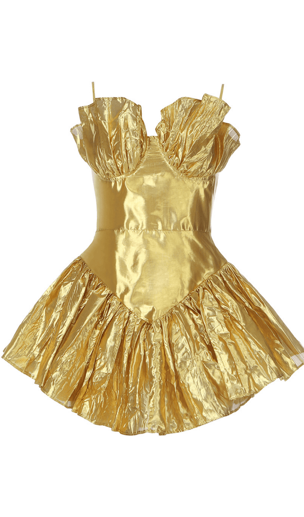 Pleated metallic gown styleofcb GOLD XS 