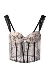 REMOVABLE EMBROIDERED FRENCH LACE STRAP CORSET