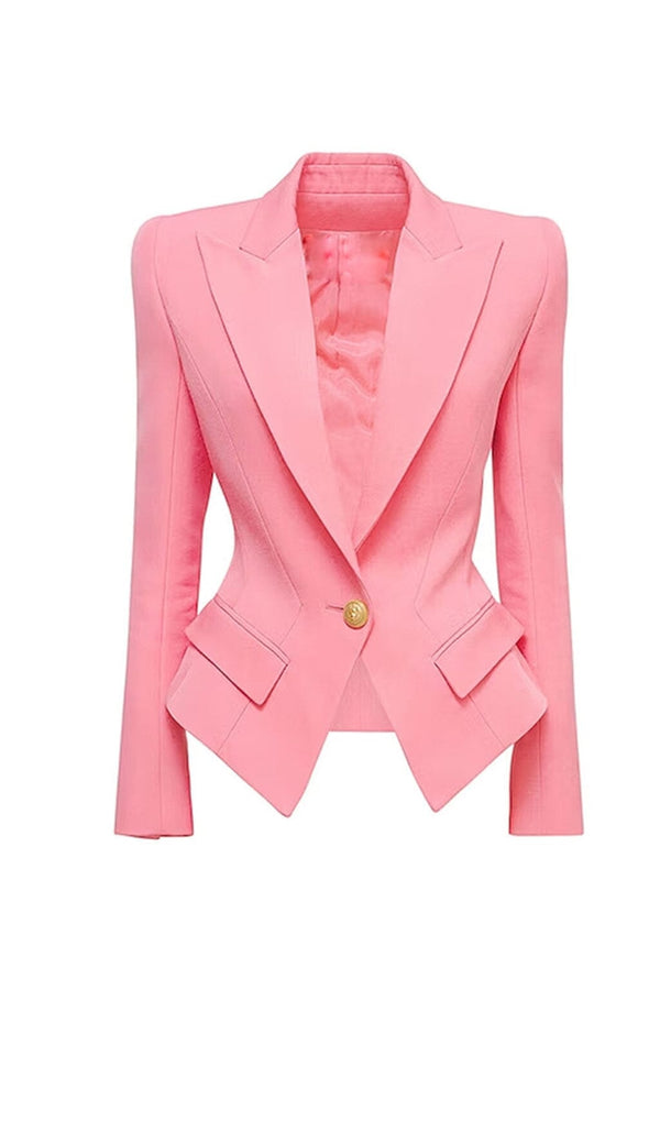 SINGLE-BREASTED SHORT JACKET IN PINK DRESS STYLE OF CB 