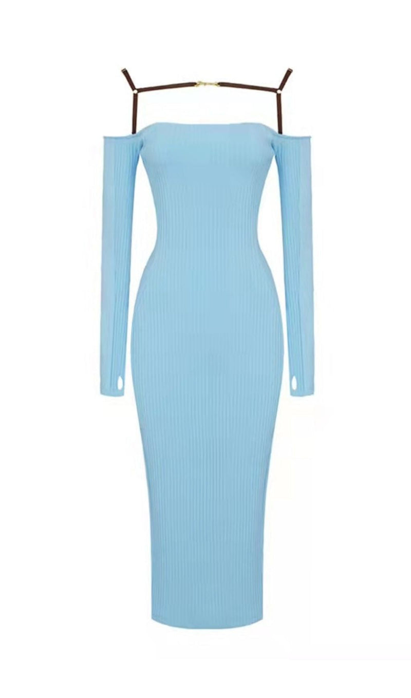 STRAPPY HOLLOW STRAPLESS BANDAGE MINI DRESS IN BROWN Dresses styleofcb XS SKY BLUE 