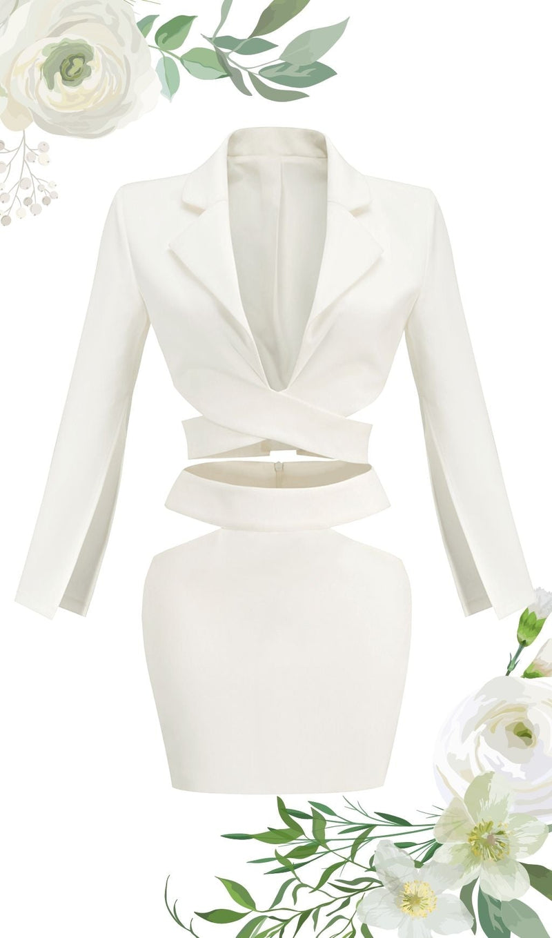 WHITE WTO PIECE DRESS SUIT Dresses styleofcb 