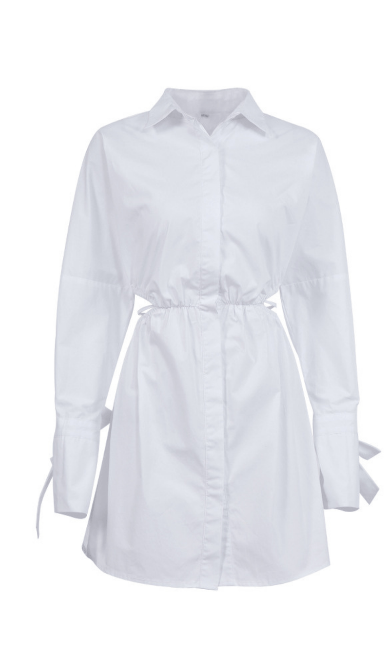 Waist cut-out shirt dress styleofcb WHITE S 