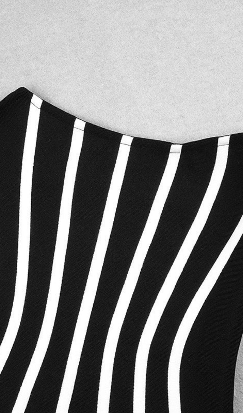 Zebra Black Strapless French dress