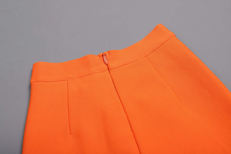 BANDAGE CUT OUT TWO PIECE SET IN ORANGE